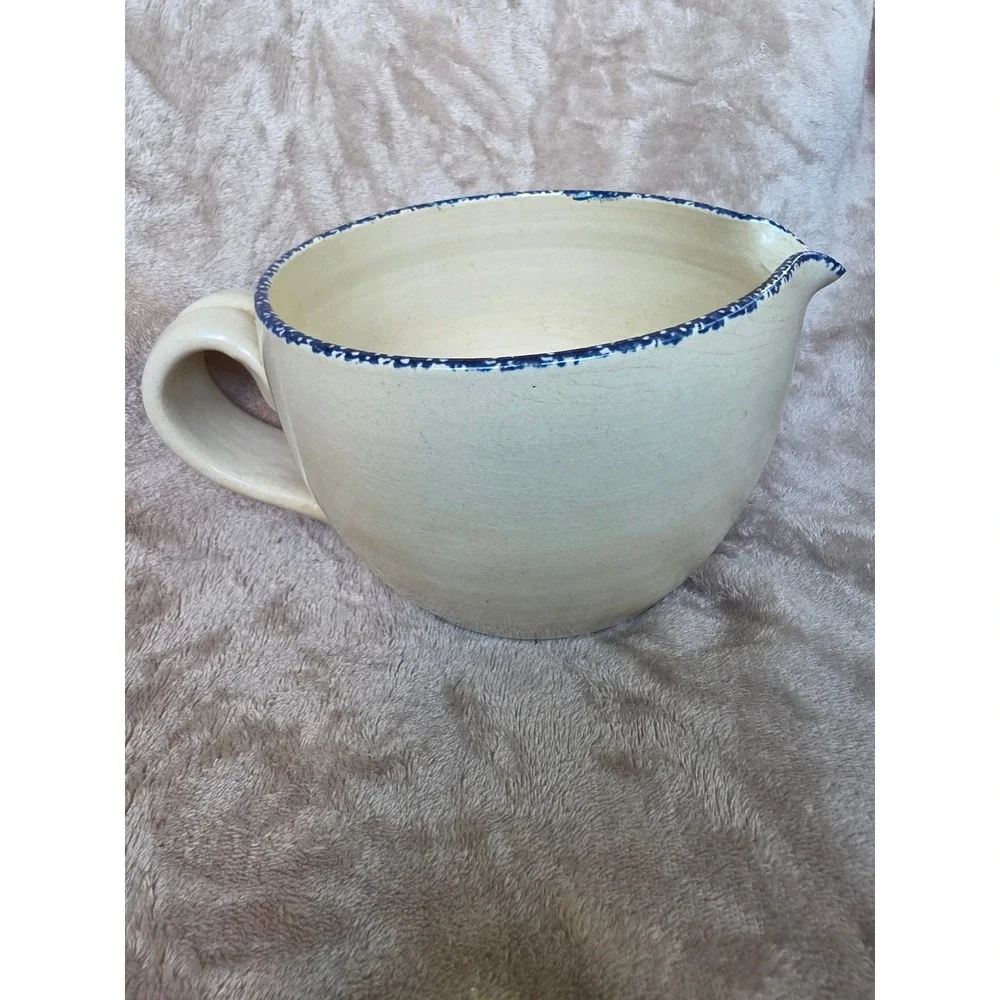 Vintage 1998 Hummingbird Garden Stoneware Batter Bowl with Spout Made in USA